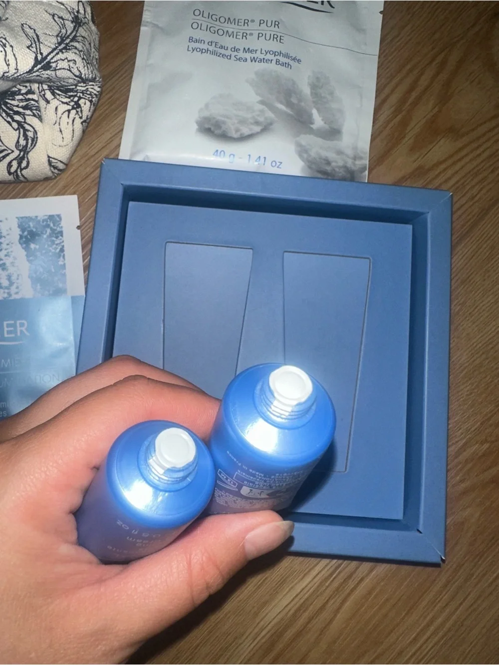 PHYTOMER Skincare Set with Creamy White & Navy Blue Pouch bundle